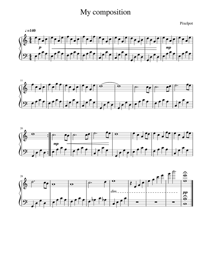 My composition Sheet Music for Piano (Solo) Easy | MuseScore.com