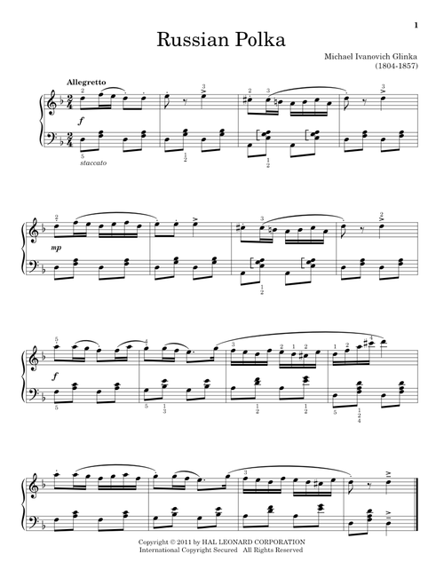 Russian Polka (Ed. Jennifer Linn) - Mikhail Glinka (Educational Piano)