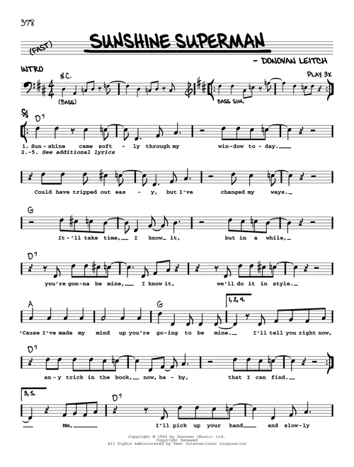 Sunshine Superman - Donovan (Real Book - Melody-Chords-Lyrics)