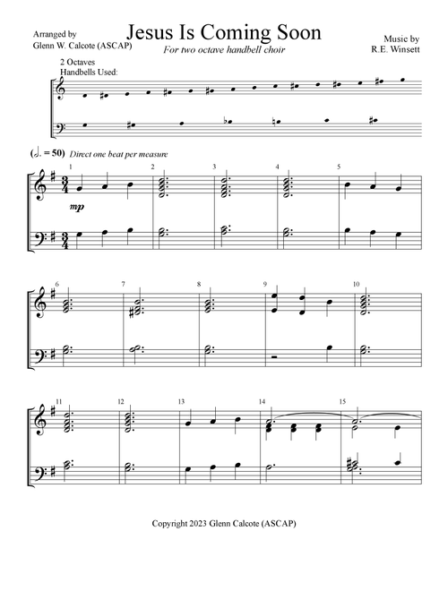 Jesus Is Coming Soon (Arr. Glenn Calcote) - R.E. Winsett (Handbell)