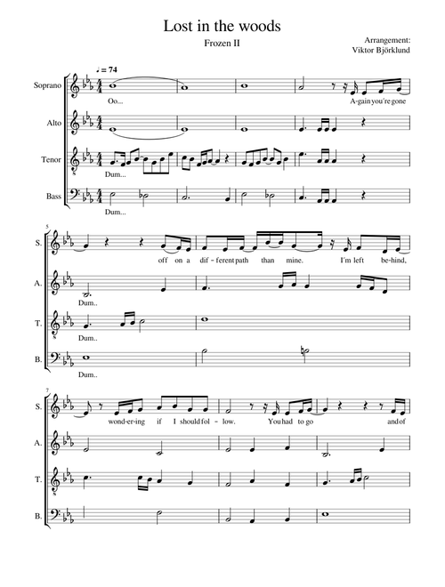 Lost in the woods - Frozen II (SATB)