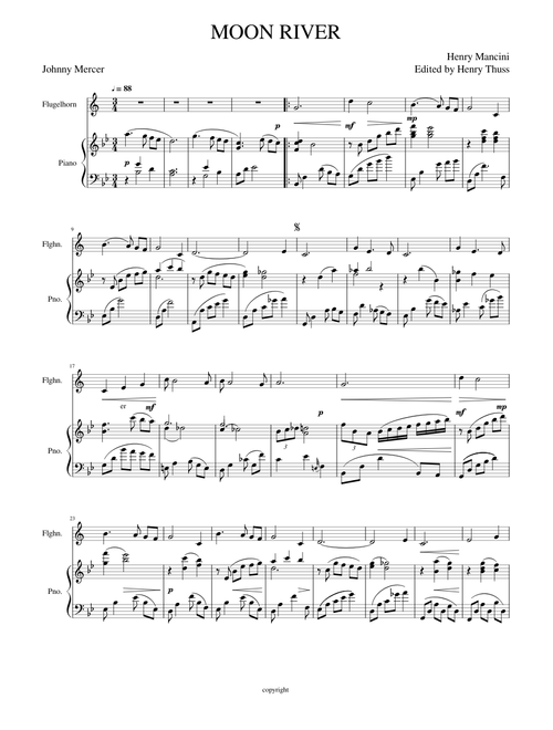 Moon River for Flugelhorn
