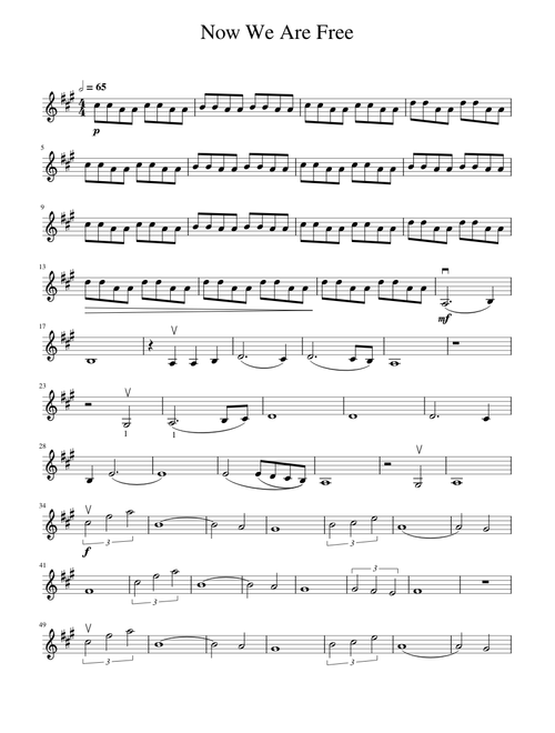 Gladiator - Now We Are Free – Easy Violin