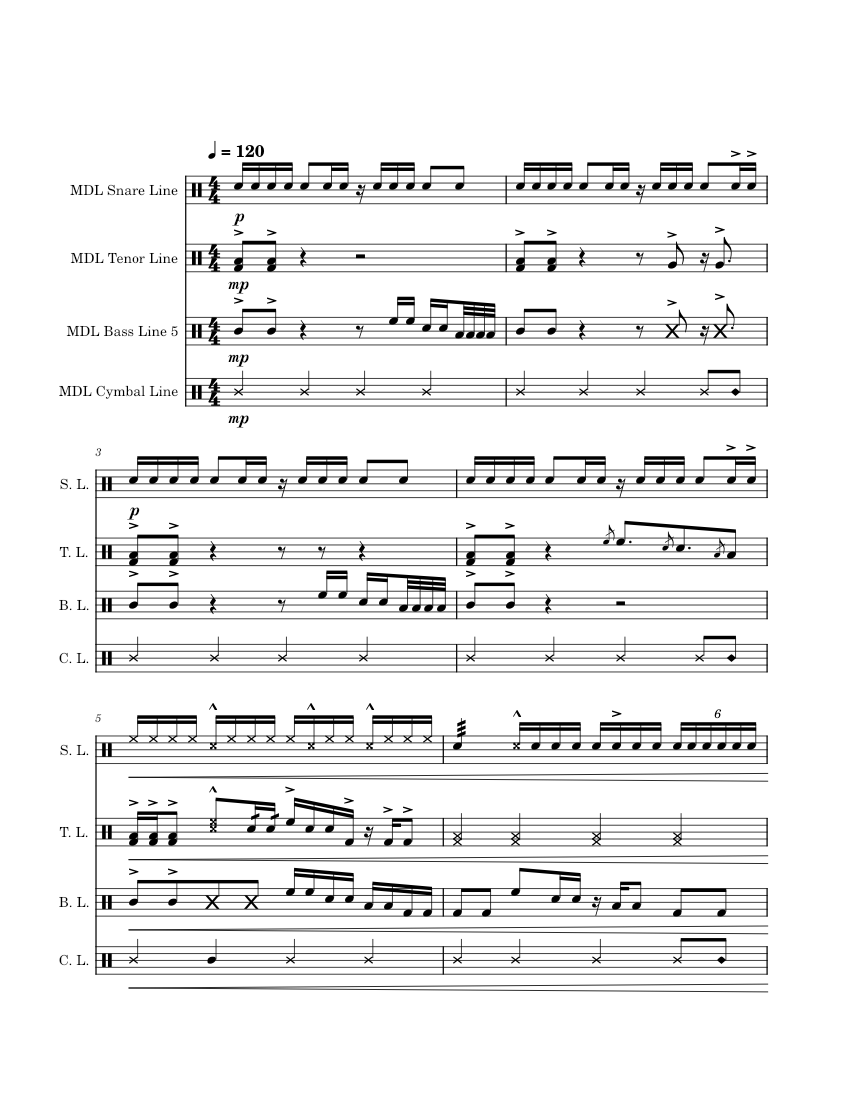 Drum Cadence Misc Kadence Drumline Cadence piano tutorial