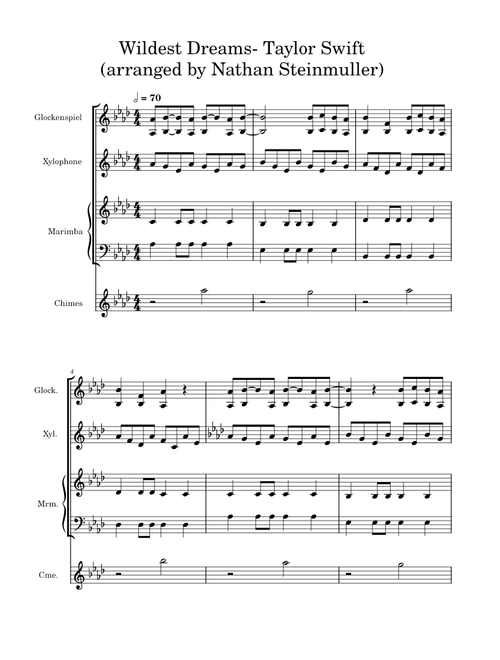 Wildest Dreams - Taylor Swift (arranged by Nathan Steinmuller)