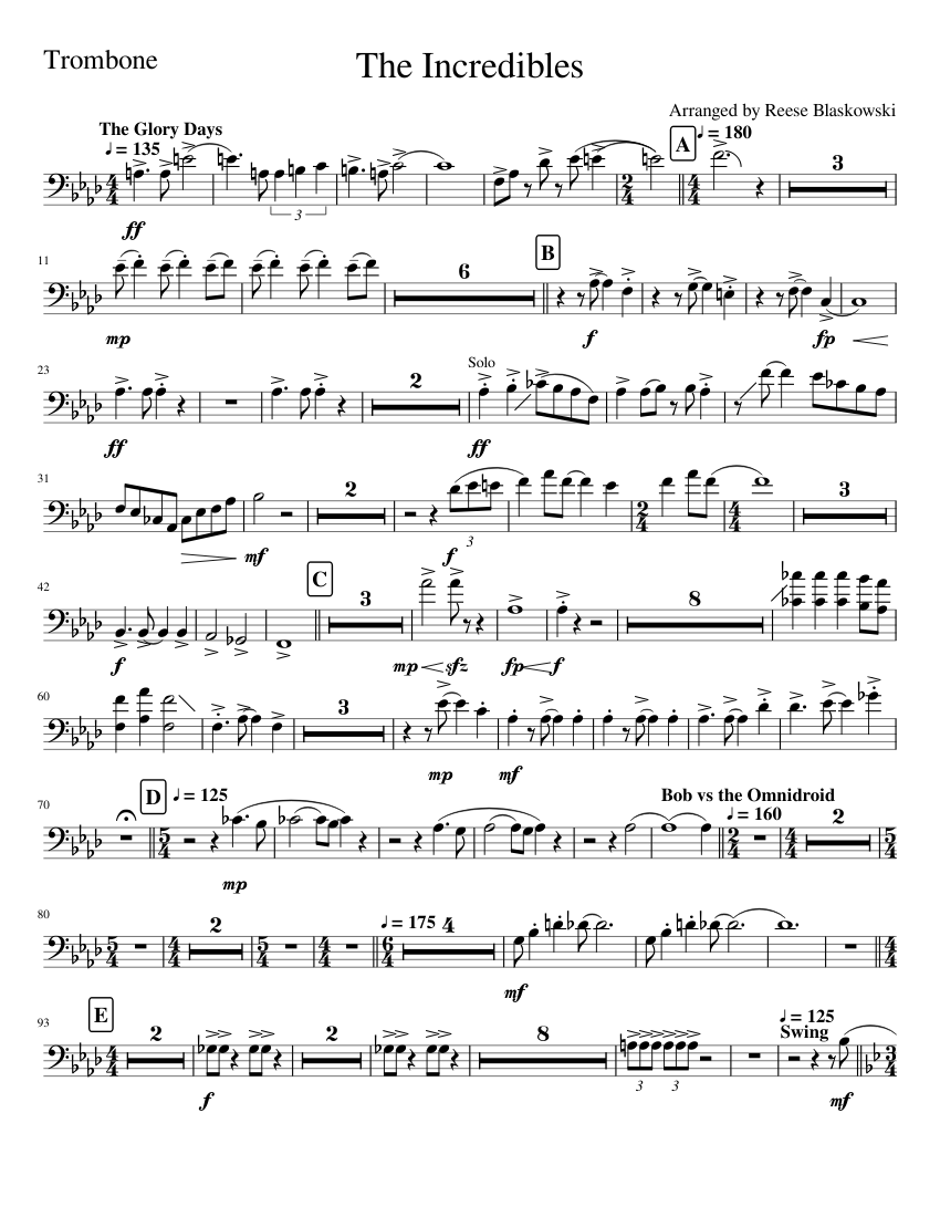 楽譜 Music from THE INCREDIBLES  M GIACCHINO The Incredibles (Main Theme) – Michael Giacchino/arr. Paul