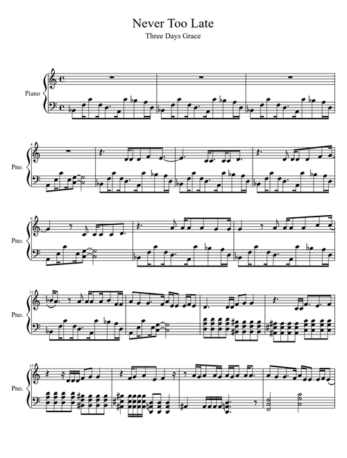 Three Days Grace- Never Too Late