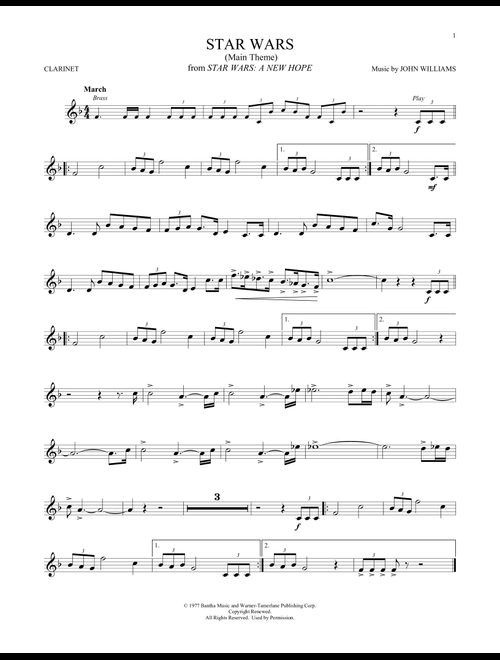 Star Wars (Main Theme) - John Williams (Clarinet Solo)