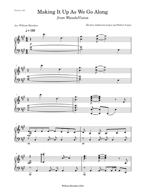 "Making It Up As We Go Along" from WandaVision Ep 5 - Kristen Anderson-Lopez / Robert Lopez