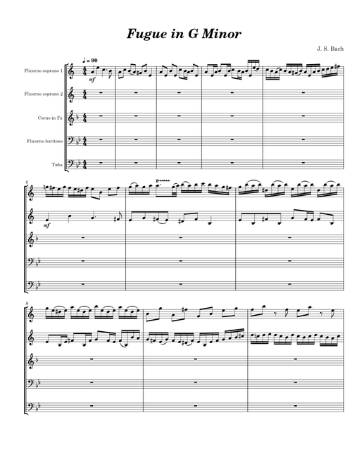 J, S, Bach fuga in Gm