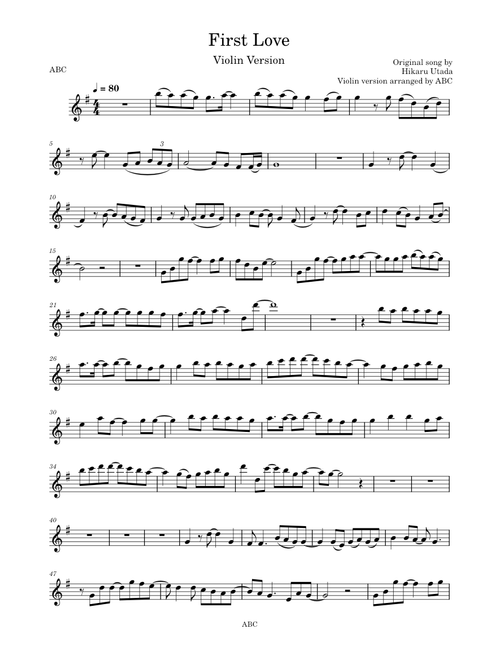 First love – Utada Hikaru Violin Cover
