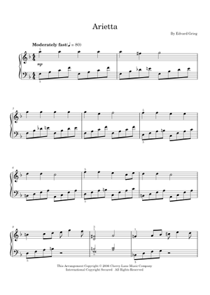Arietta – Edvard Grieg Arietta Sheet Music for Piano (Solo) easy ...