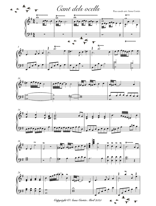 Cant dels ocells (Arr. Anna Cortés) (Piano Solo)