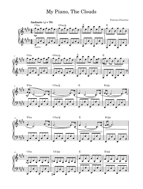 My Piano, The Clouds - Fabrizio Paterlini