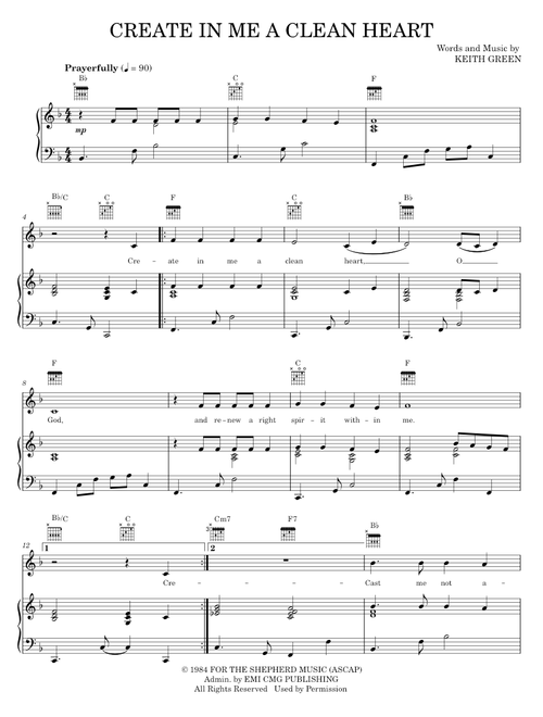 Create in me a clean heart - Keith Green (Piano-Vocal-Guitar)