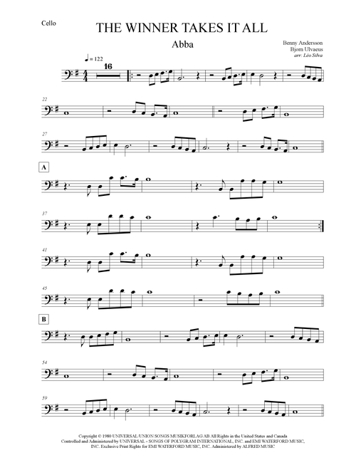 The Winner Takes It All (Arr. Leo Silva) - ABBA (Cello Solo)