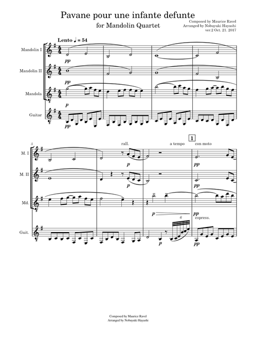 Pavane pour une infante défunte – Maurice Ravel for Mandolin Quartet