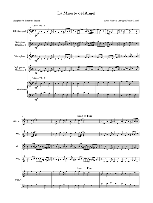 La Muerte del Ángel (Arr. Emanuel Tudare) (Percussion Ensemble)