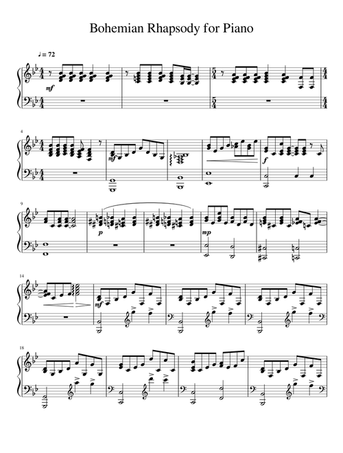 Bohemian Rhapsody for Piano