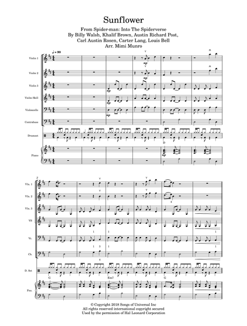 Sunflower (Arr. Mimi Munro) - Post Malone & Swae Lee (String Ensemble)