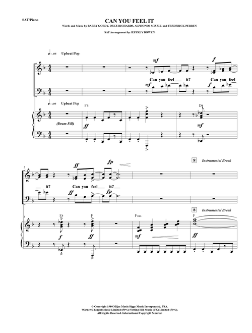 Can You Feel It (Arr. Jeffrey Bowen) - The Jackson 5 (Choral, SAT)