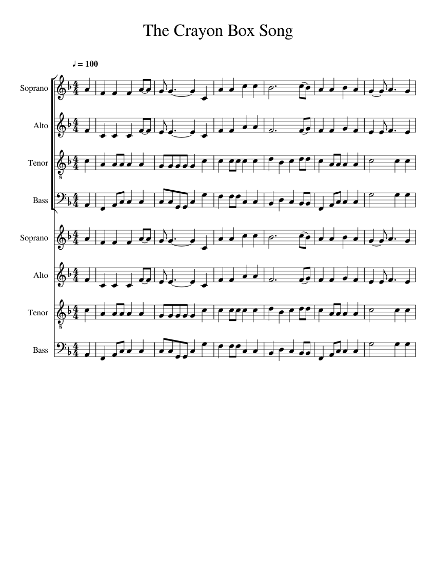 The Crayon Box Song Sheet music for Bass guitar (Mixed Duet)