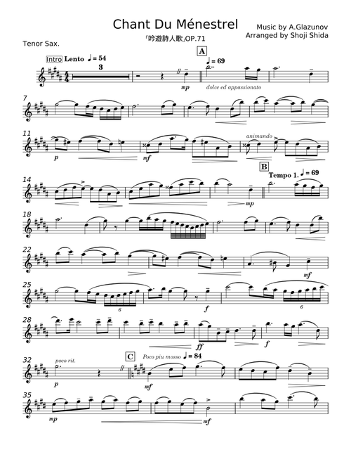 Chant du ménestrel, Op.71 - Aleksandr Glazunov