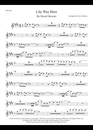Lily Was Here Sheet Music for Saxophone alto, Guitar (Mixed Duet