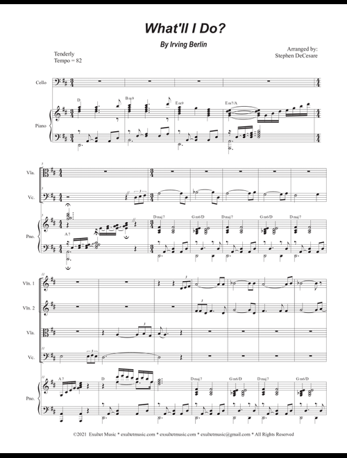 What'll I Do? (String Quartet and Piano) (Arr. Stephen DeCesare) - Irving Berlin (String Quartet)