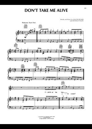 Play Official version of Don't Take Me Alive Sheet Music by Steely