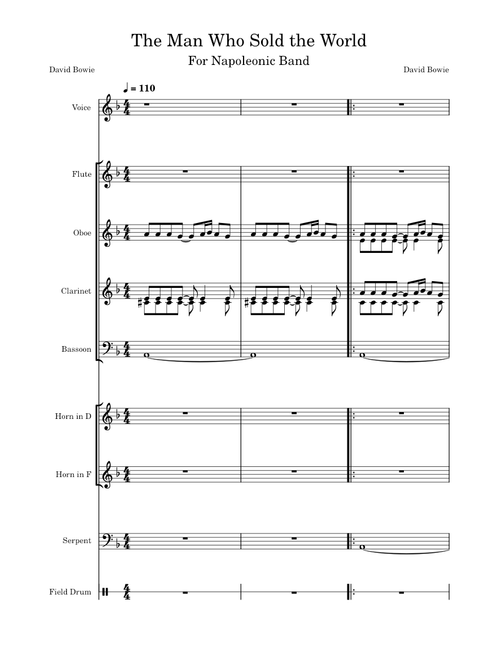 The man who sold the world – David Bowie , arranged for Napoleonic Band