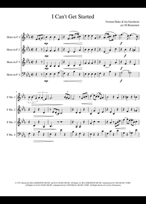 Play Official version of I Can't Get Started Sheet Music by Vernon