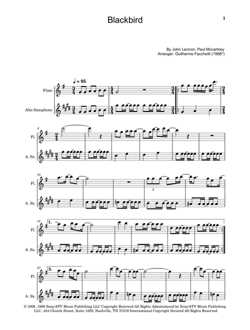 Blackbird (Arr. Guilherme Facchetti) - The Beatles (Instrumental Duet)