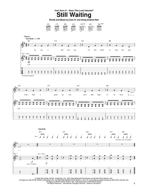 Still Waiting - Sum 41 (Guitar Tab)