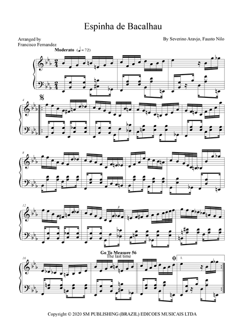 Espinha De Bacalhau (Arr. Francisco Fernandez) - Fausto Nilo, Severino Aravjo (Piano Solo)