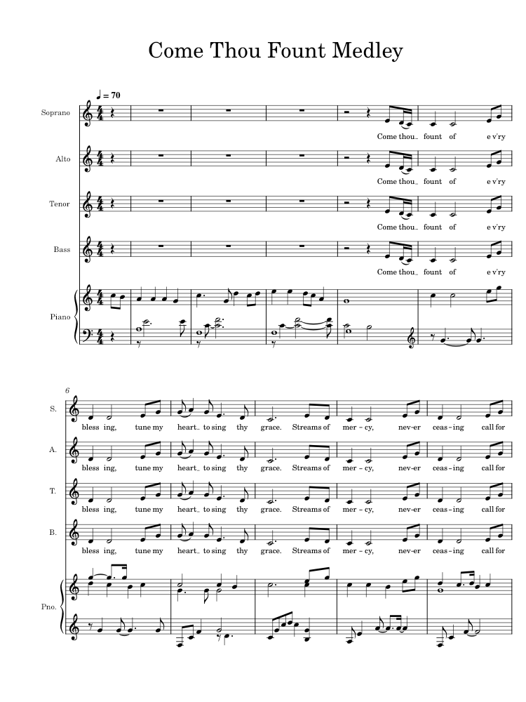 Come Thou Fount/If You Could Hie to Kolob Dneff00 Come Thou Fount to