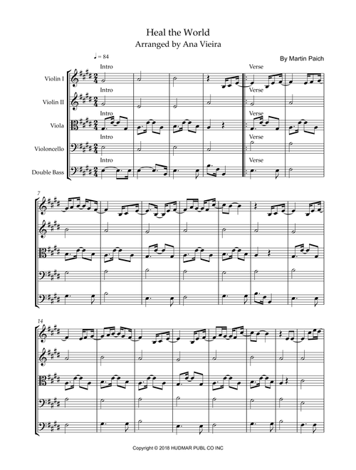 Heal The World (Prelude) (Arr. Ana Vieira) - Doctors Pop Marty Paich (String Ensemble)