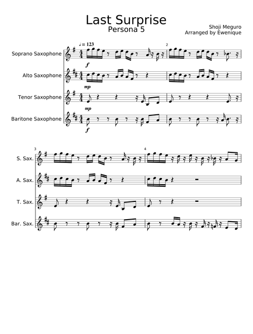 Last Surprise - for Sax Quartet