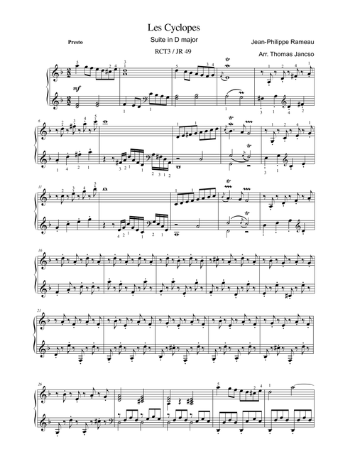 Les Cyclopes (Arr. Thomas Jancso) - Jean-Philippe Rameau (Piano Solo)