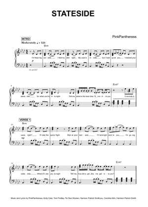 Stateside riff – PinkPantheress Sheet Music with Chords for Voice ...