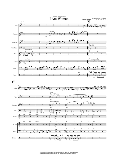 I Am Woman (Arr. Daryl McKenzie) - Helen Reddy (Small Ensemble)