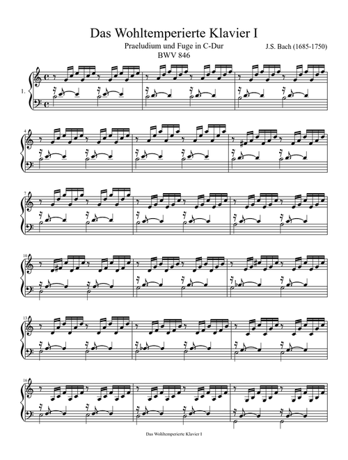 Das Wohltemperierte Klavier I - Praeludium in C-Dur (BWV 846)