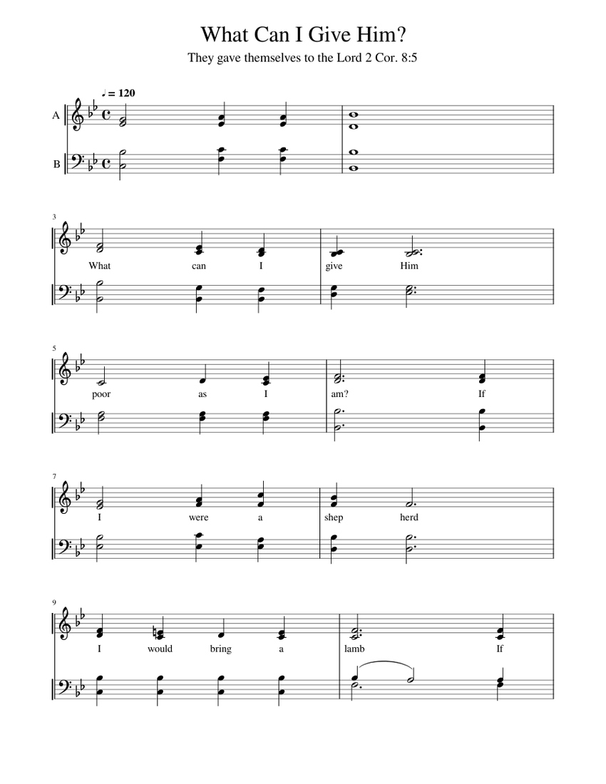 What Can I Give Him Sheet music for Male, Violin (Solo)