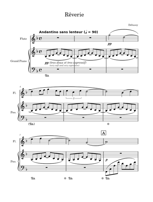 Debussy - Rêverie for Piano and Flute