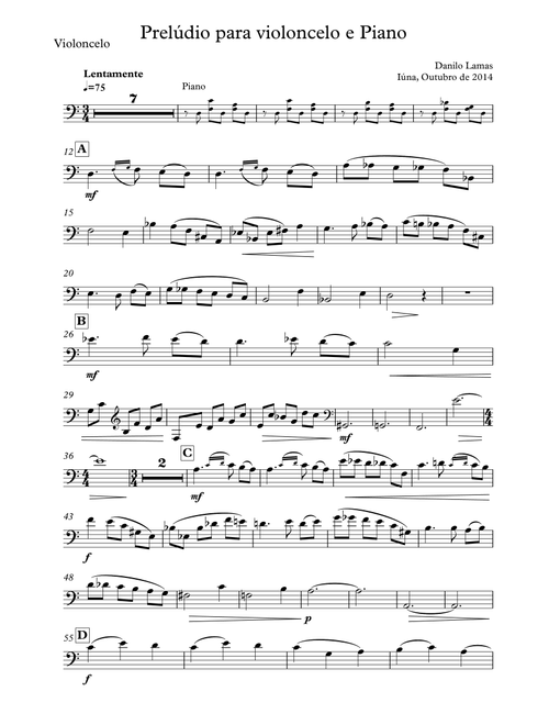 Prelude (cello and Piano) - Danilo Lamas (Cello and Piano)