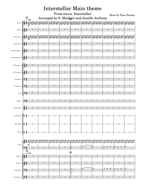 Interstellar Main theme (Arr. S. Markert and Janelle Anthony) - Hans Zimmer (Full Orchestra)