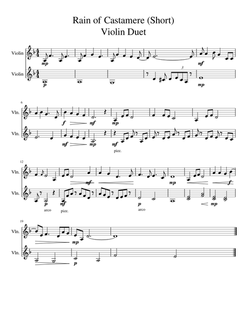Rain of Castamere Violin Duet