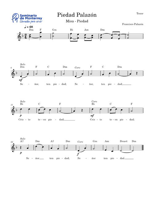 Piedad Palazón (Alrededor de tu Mesa) - Tenor