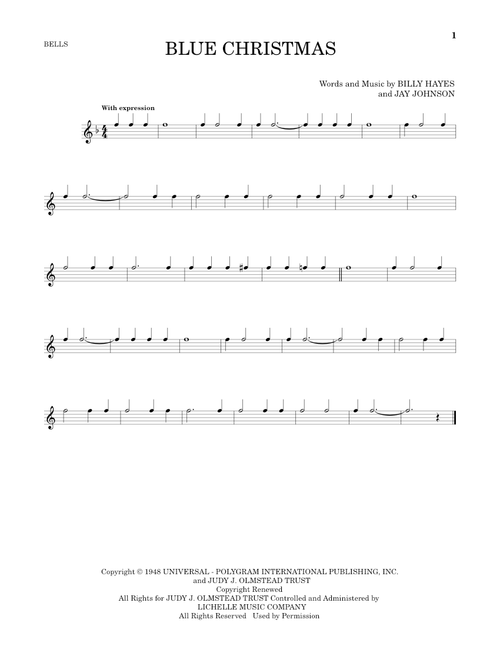 Blue Christmas - Elvis Presley (Bells Solo)