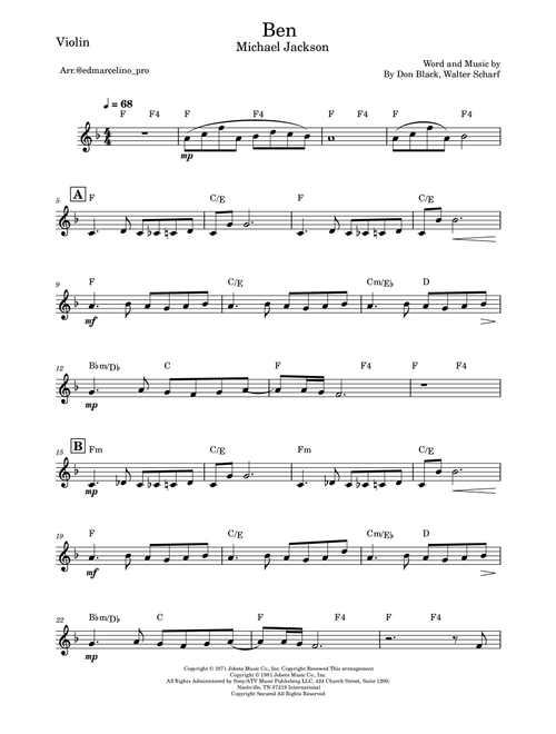 Ben (Arr. SMLStar) - Michael Jackson (String Quartet)